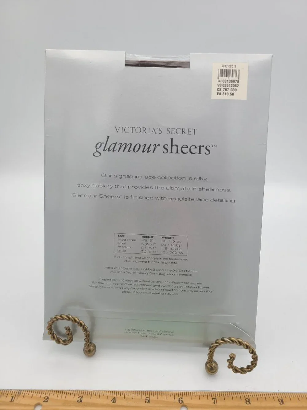 Vintage Victoria's Secret Glamour Sheers Thigh Highs Cocoa Small NIP